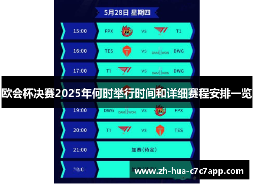 欧会杯决赛2025年何时举行时间和详细赛程安排一览 欧会杯决赛2025年何时举行时间和详细赛程安排一览